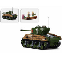 Thumbnail for Building Blocks Military WW2 Sherman M4A3 Medium Tank Bricks Toy - 2