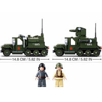 Thumbnail for Building Blocks Military WW2 Soviet GAZ Half Track Car Truck Bricks Toy - 4