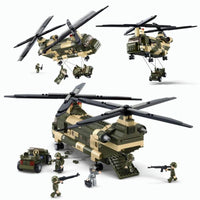 Thumbnail for Building Blocks Military WW2 Transport Army Helicopter Bricks Toy - 7