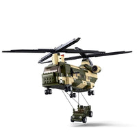 Thumbnail for Building Blocks Military WW2 Transport Army Helicopter Bricks Toy - 8