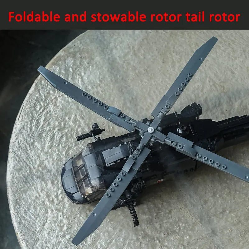Building Blocks Military WW2 UH-60 Attack Helicopter Bricks Toy - 4