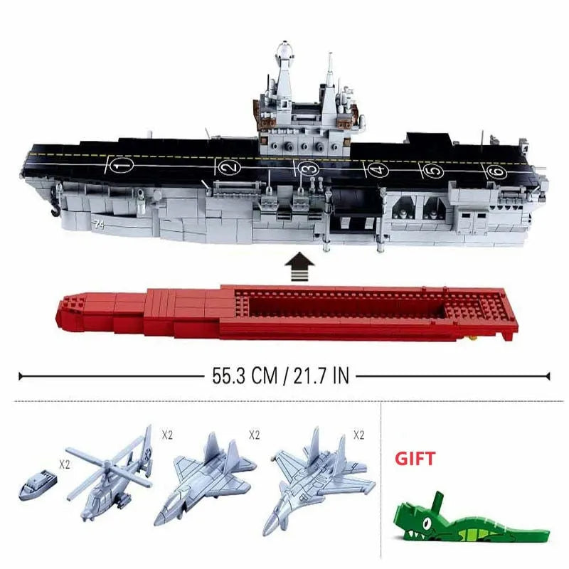 Building Blocks MOC Military 075 Amphibious Attack War Ship Bricks Toy - 5