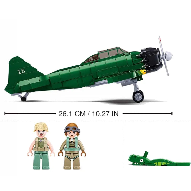 Building Blocks MOC Military Aircraft WW2 M6M Attack Plane Bricks Toy - 4