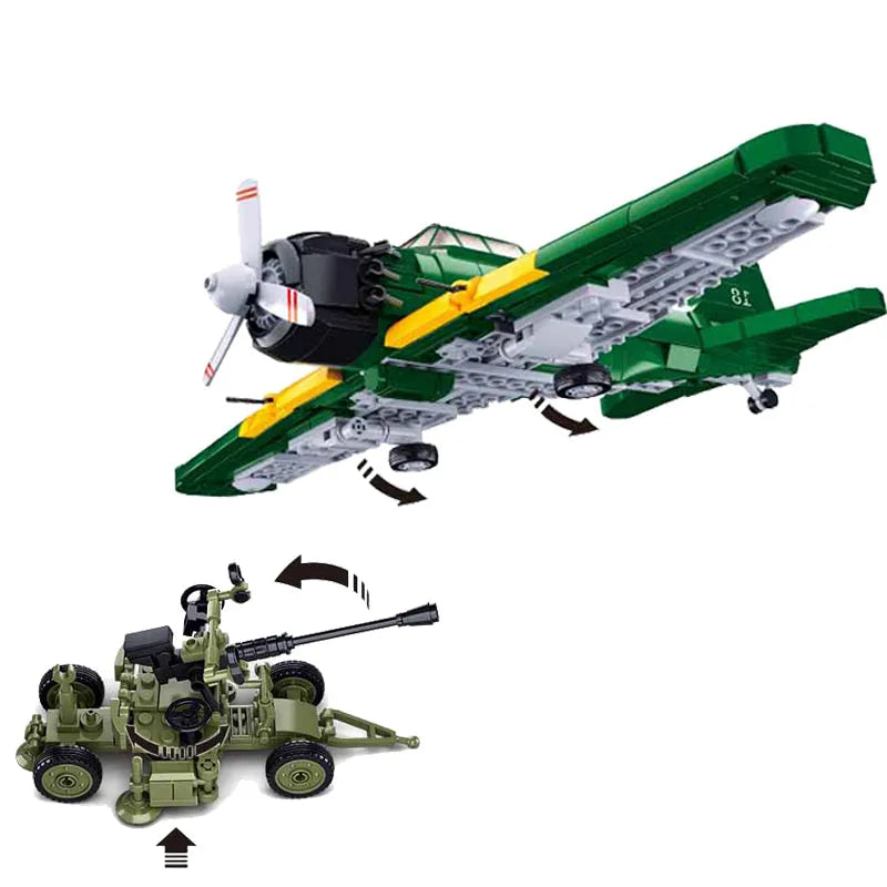 M6m MOC Military Aircraft M6M Attack Plane Building Toy