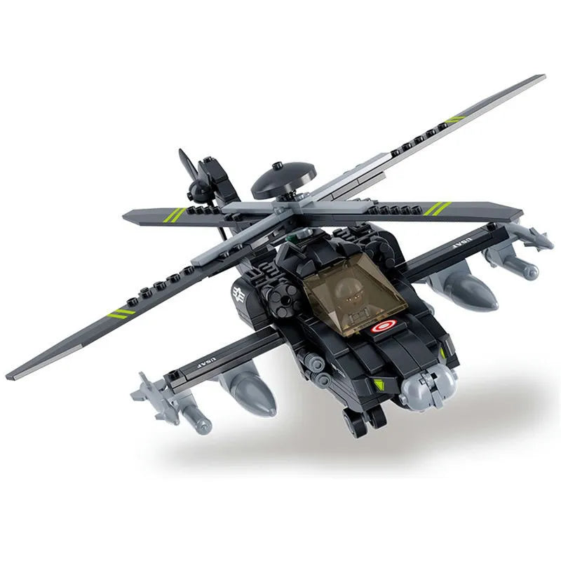 Building Blocks MOC Military Armed US Attack Helicopter Bricks Toy - 1