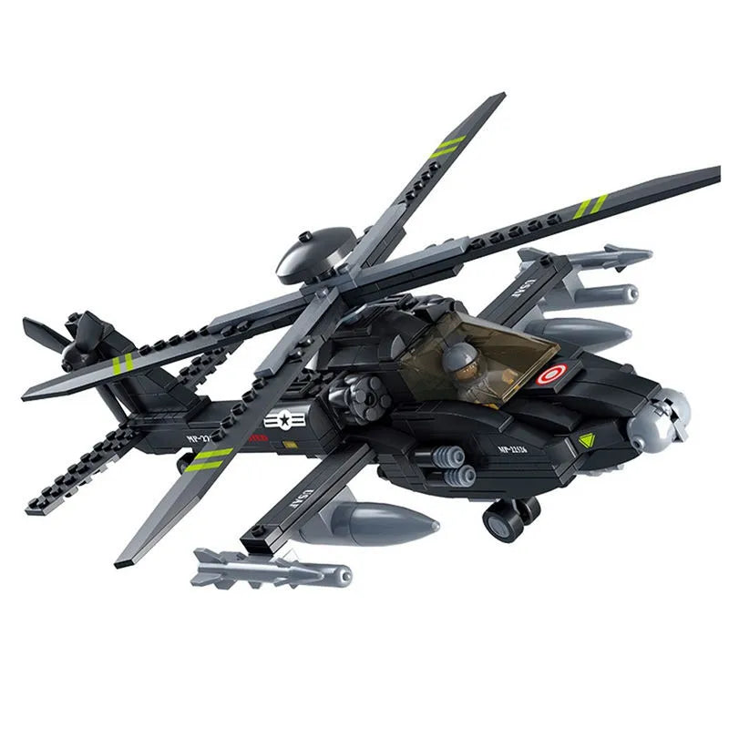 Building Blocks MOC Military Armed US Attack Helicopter Bricks Toy - 4