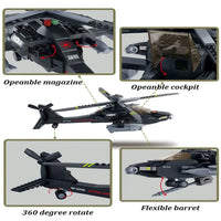 Thumbnail for Building Blocks MOC Military Armed US Attack Helicopter Bricks Toy - 5