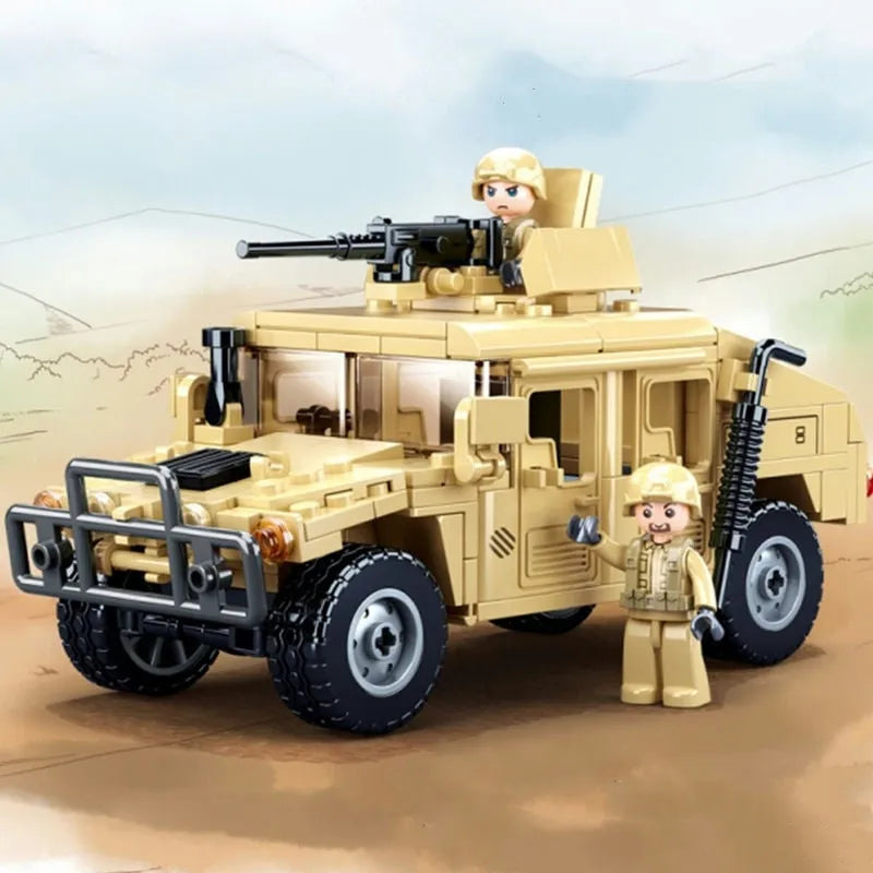 Building Blocks MOC Military Armored Humvee H1 Off-Road Car Bricks Toy - 5