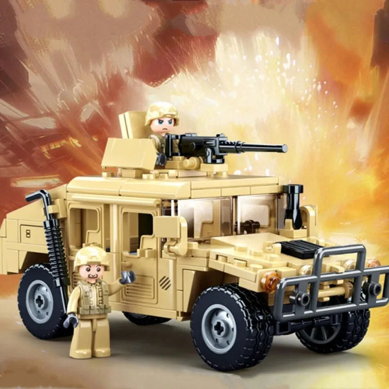 Building Blocks MOC Military Armored Humvee H1 Off-Road Car Bricks Toy - 4