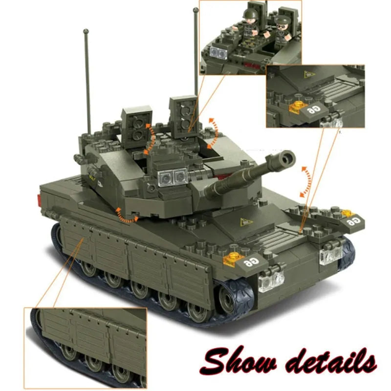 Building Blocks MOC Military Israel Merkava Tank Bricks Toys - 4