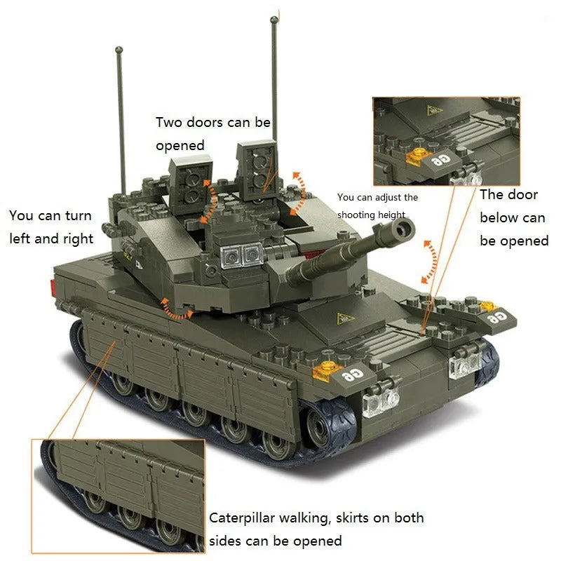 Building Blocks MOC Military Israel Merkava Tank Bricks Toys - 8