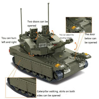 Thumbnail for Building Blocks MOC Military Israel Merkava Tank Bricks Toys Construction Set Toys - 8