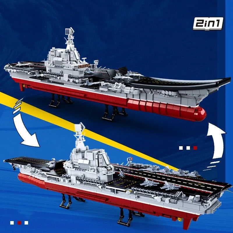 Building Blocks MOC Military Navy 002 Aircraft Carrier Bricks Toys - 3