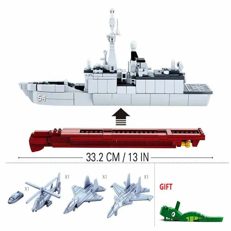 Building Blocks MOC Military NAVY 054A Escort Warship Bricks Toy - 5