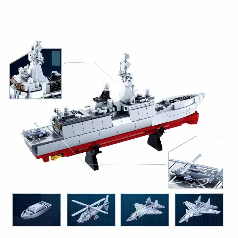 Building Blocks MOC Military NAVY 054A Escort Warship Bricks Toy - 6