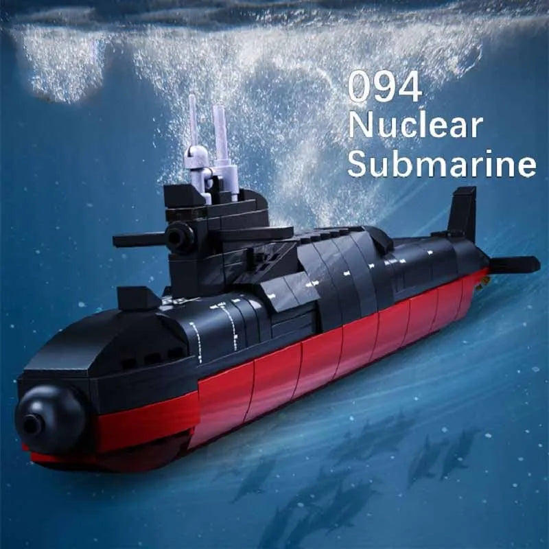 Building Blocks MOC Military Navy 094 Nuclear Submarine Bricks Toys - 6