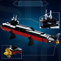Thumbnail for Building Blocks MOC Military Navy 094 Nuclear Submarine Bricks Toys - 5