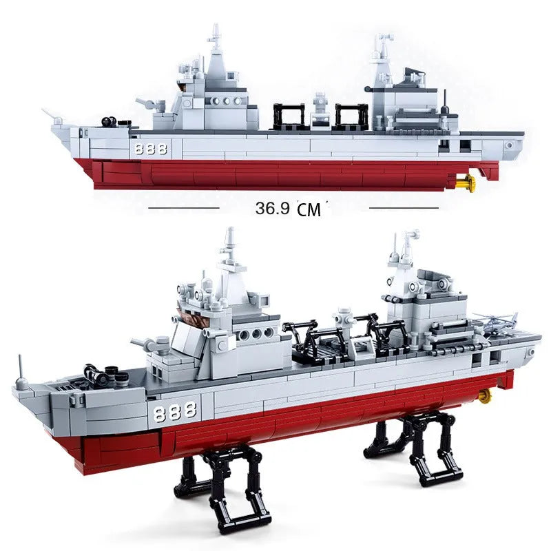 Building Blocks MOC Military Navy 906B Supply Vessel Bricks Toys - 4