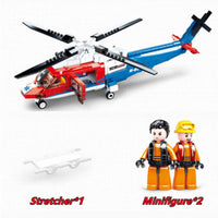 Thumbnail for Building Blocks MOC Military Sea Army Rescue Helicopter Bricks Kids Toys - 3