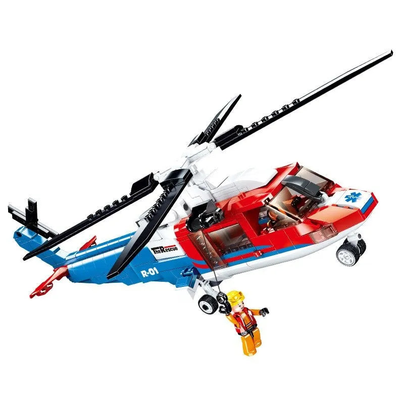 Building Blocks MOC Military Sea Army Rescue Helicopter Bricks Kids Toys Construction Set Toys - 1