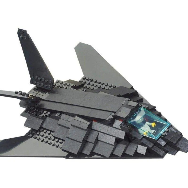 Building Blocks MOC Military Stealth Bomber Jet F - 117 Aircraft Bricks Toys - 5