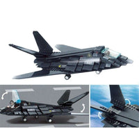 Thumbnail for Building Blocks MOC Military Stealth Bomber Jet F-117 Aircraft Bricks Toys Construction Set Toys - 7