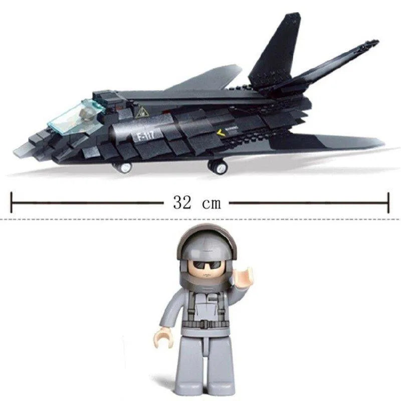 Building Blocks MOC Military Stealth Bomber Jet F-117 Aircraft Bricks Toys Construction Set Toys - 4