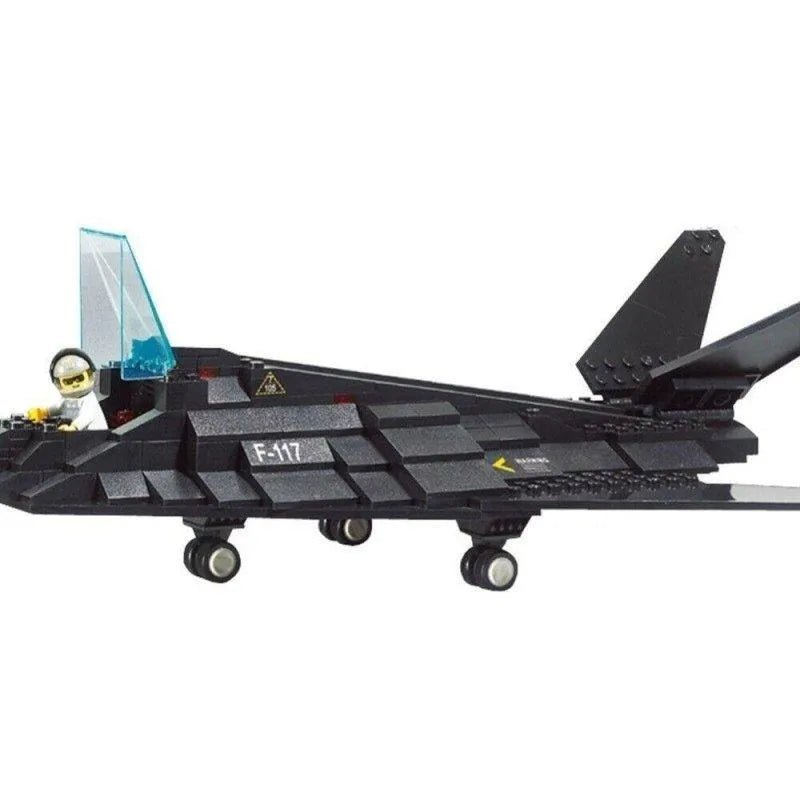 Building Blocks MOC Military Stealth Bomber Jet F-117 Aircraft Bricks Toys Construction Set Toys - 3