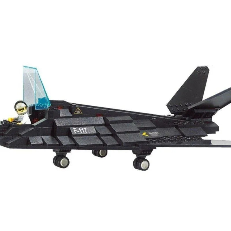Building Blocks MOC Military Stealth Bomber Jet F - 117 Aircraft Bricks Toys - 3