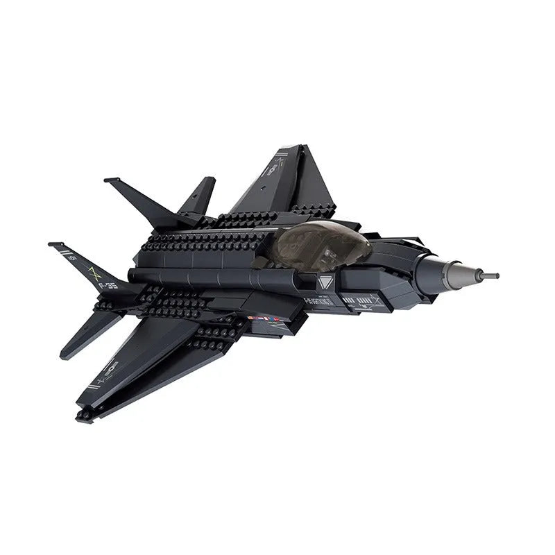 Building Blocks MOC Military Stealth Fighter Jet F - 35 Aircraft Bricks Toys - 1