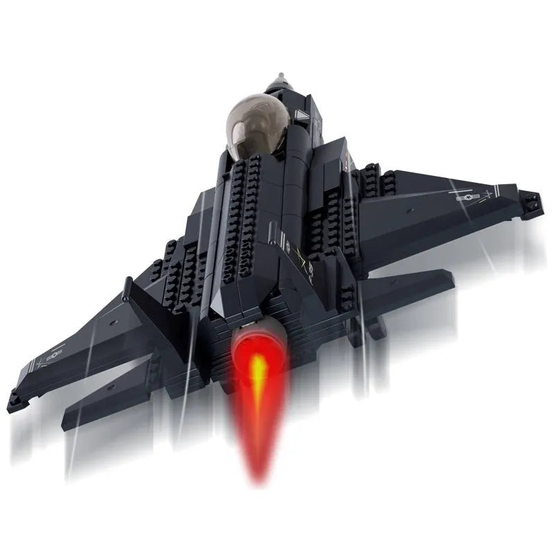Building Blocks MOC Military Stealth Fighter Jet F - 35 Aircraft Bricks Toys - 4