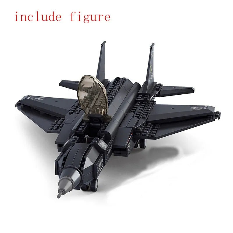 Building Blocks MOC Military Stealth Fighter Jet F - 35 Aircraft Bricks Toys - 5