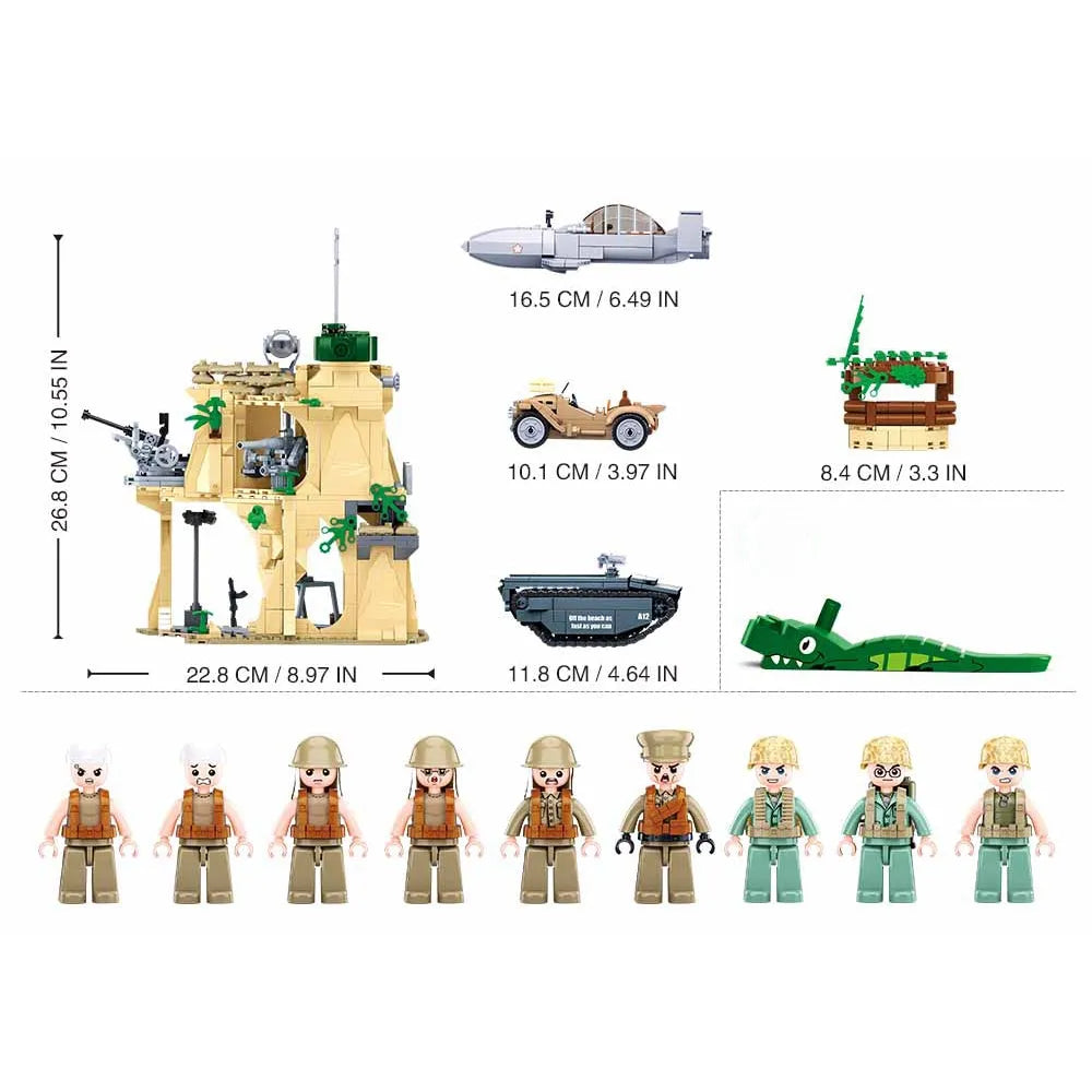 Building Blocks MOC Military WW2 Battle Of Iwo Jima Army Bricks Toy - 6