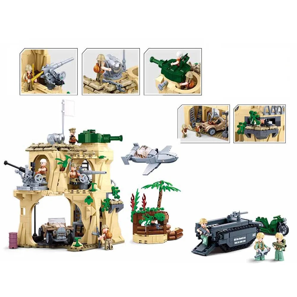 Building Blocks MOC Military WW2 Battle Of Iwo Jima Army Bricks Toy - 7