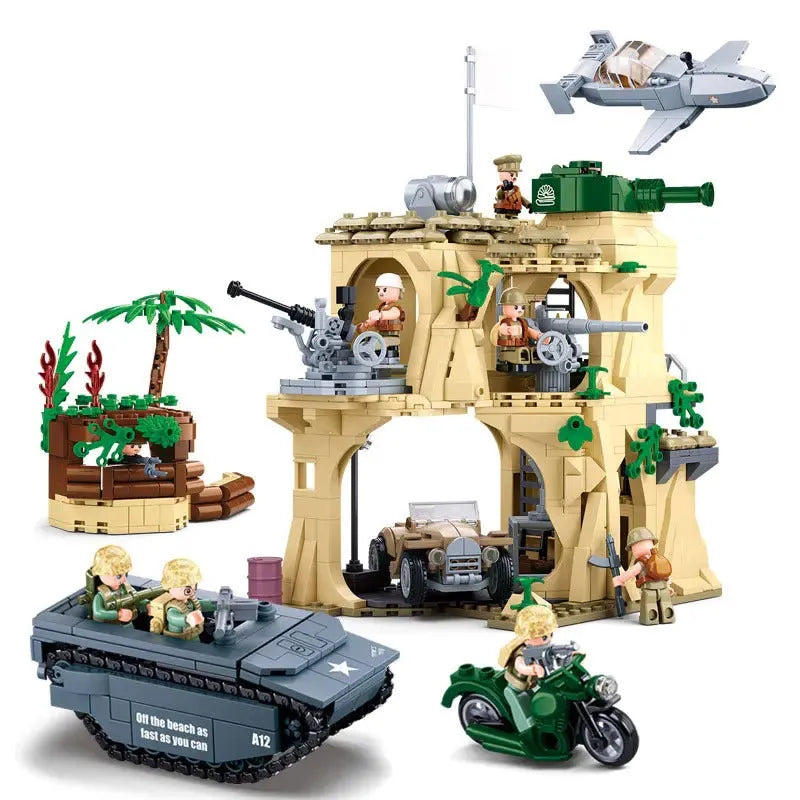 Building Blocks MOC Military WW2 Battle Of Iwo Jima Army Bricks Toy - 1