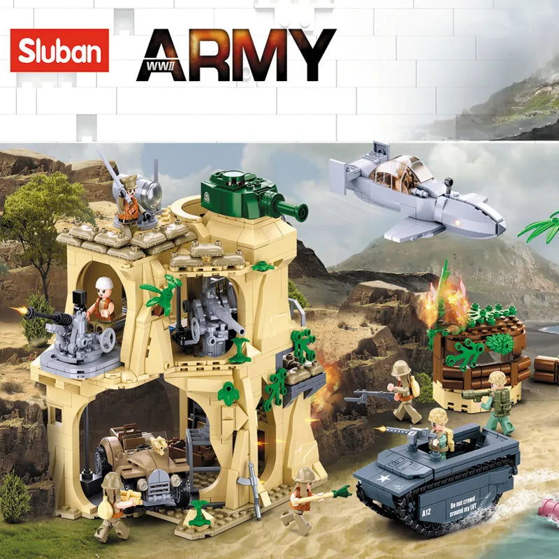 Building Blocks MOC Military WW2 Battle Of Iwo Jima Army Bricks Toy - 2