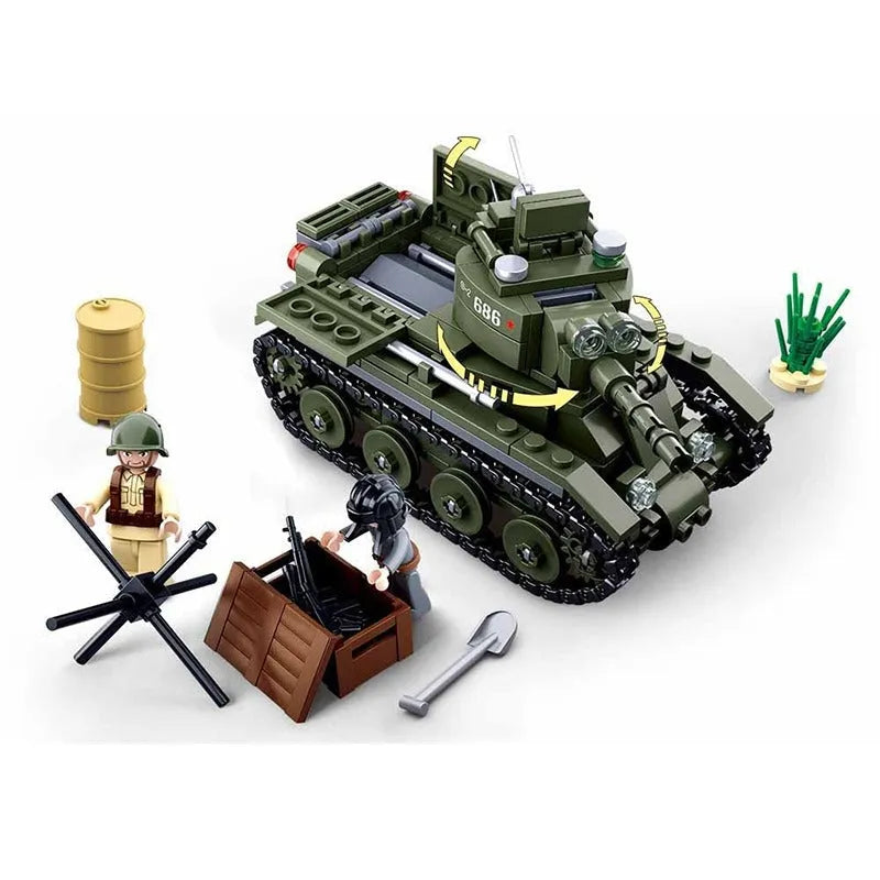 Building Blocks MOC Military WW2 BT7 Fast Tank Bricks Toys - 4