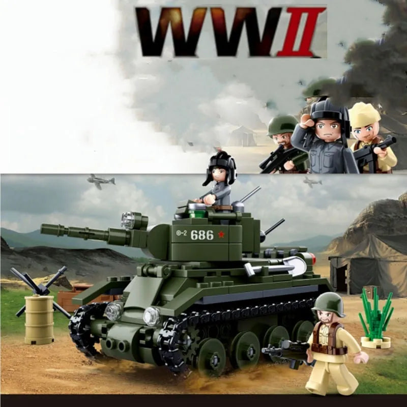 Building Blocks MOC Military WW2 BT7 Fast Tank Bricks Toys - 2