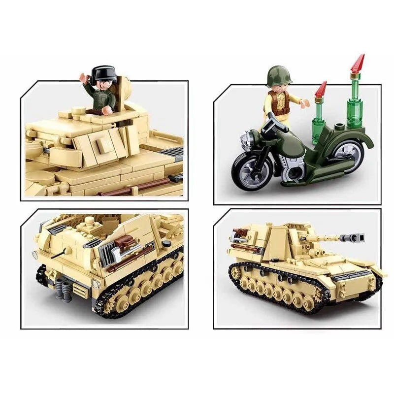 Building Blocks MOC Military WW2 German Panzer IV Tank Kids Bricks Toys - 3