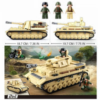 Thumbnail for Building Blocks MOC Military WW2 German Panzer IV Tank Kids Bricks Toys - 5