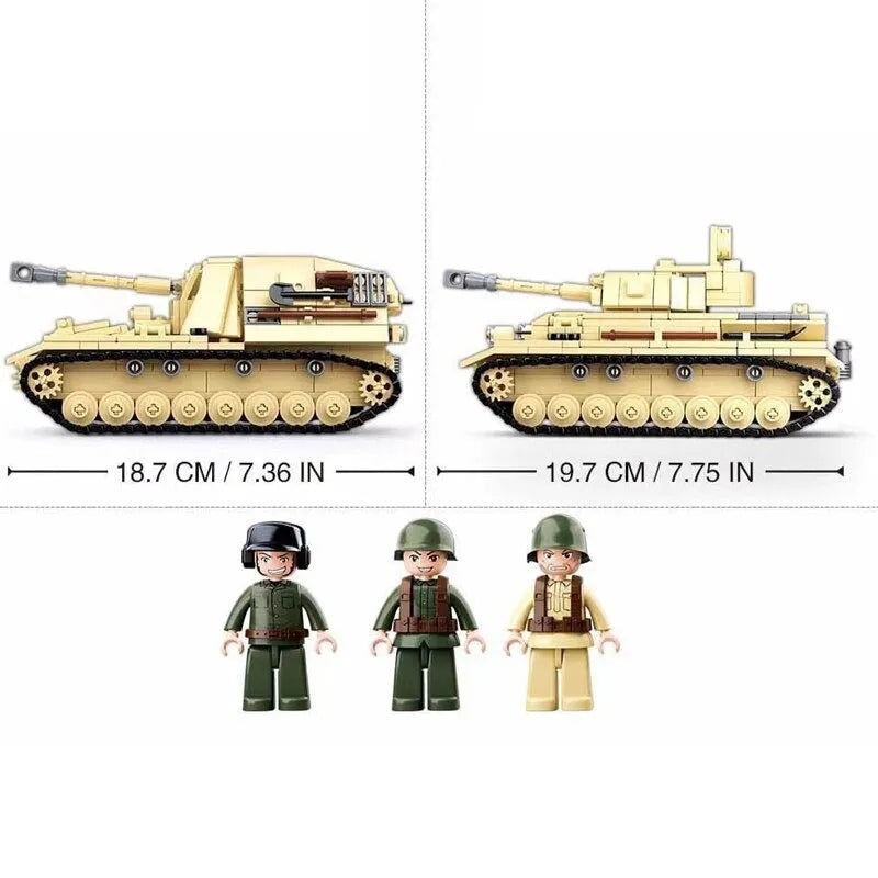 Building Blocks MOC Military WW2 German Panzer IV Tank Kids Bricks Toys - 7