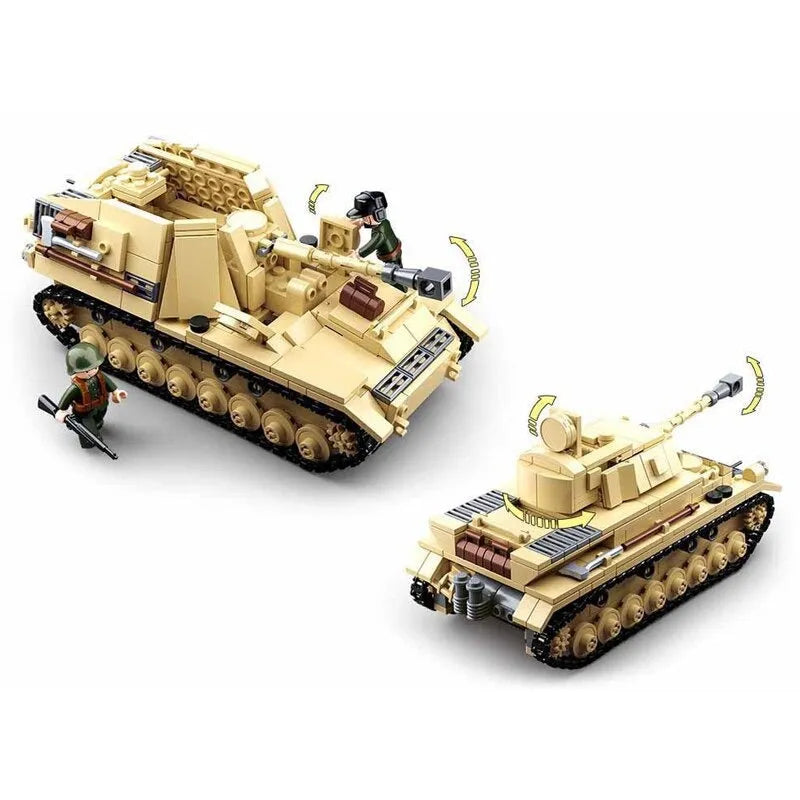 Building Blocks MOC Military WW2 German Panzer IV Tank Kids Bricks Toys - 2