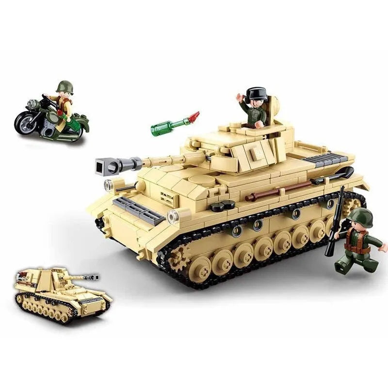 Building Blocks MOC Military WW2 German Panzer IV Tank Kids Bricks Toys - 1