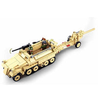 Thumbnail for Building Blocks MOC Military WW2 Half Track Cannon Truck Bricks Toy - 9