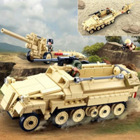 Thumbnail for Building Blocks MOC Military WW2 Half Track Cannon Truck Bricks Toy - 3