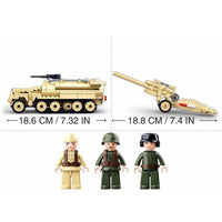 Thumbnail for Building Blocks MOC Military WW2 Half Track Cannon Truck Bricks Toy - 8
