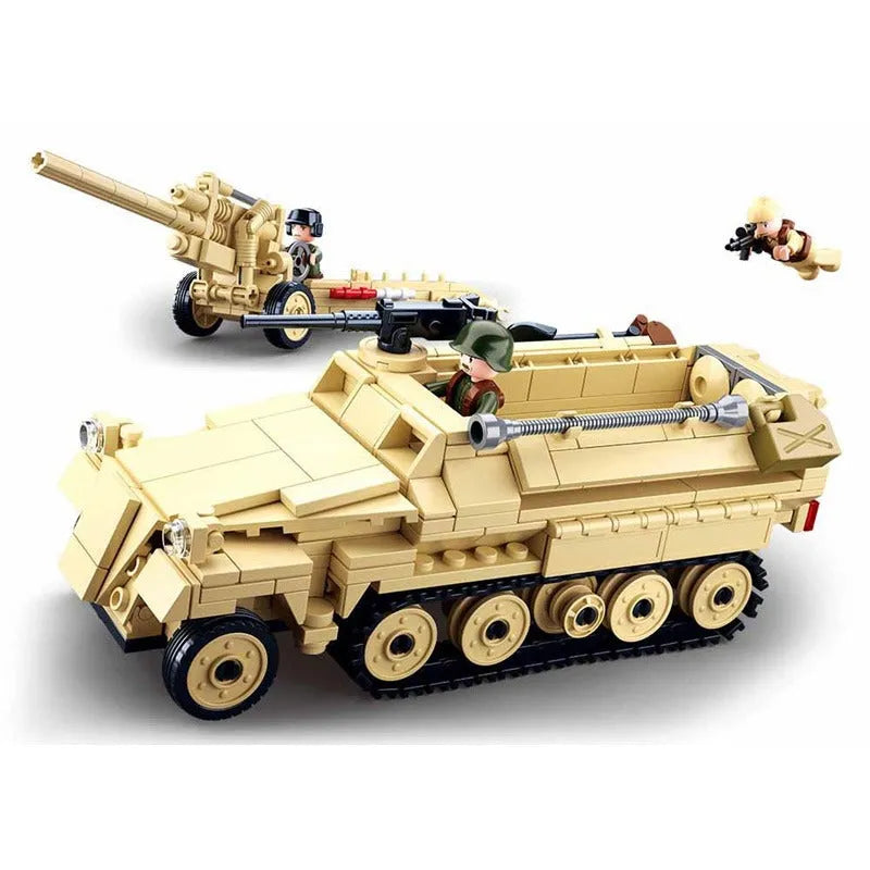 Building Blocks MOC Military WW2 Half Track Cannon Truck Bricks Toy - 4
