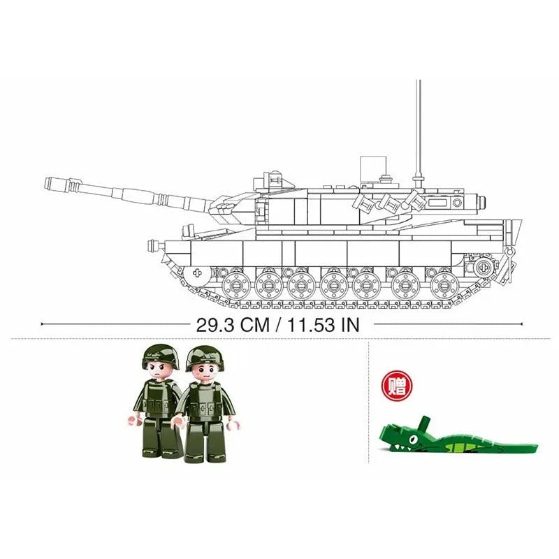 Building Blocks MOC Military WW2 Leopard 2A5 Tank Bricks Toys - 4