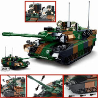Thumbnail for Building Blocks MOC Military WW2 Leopard 2A5 Tank Bricks Toys Construction Set Toys - 8
