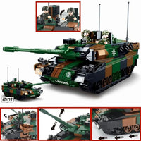 Thumbnail for Building Blocks MOC Military WW2 Leopard 2A5 Tank Bricks Toys - 8